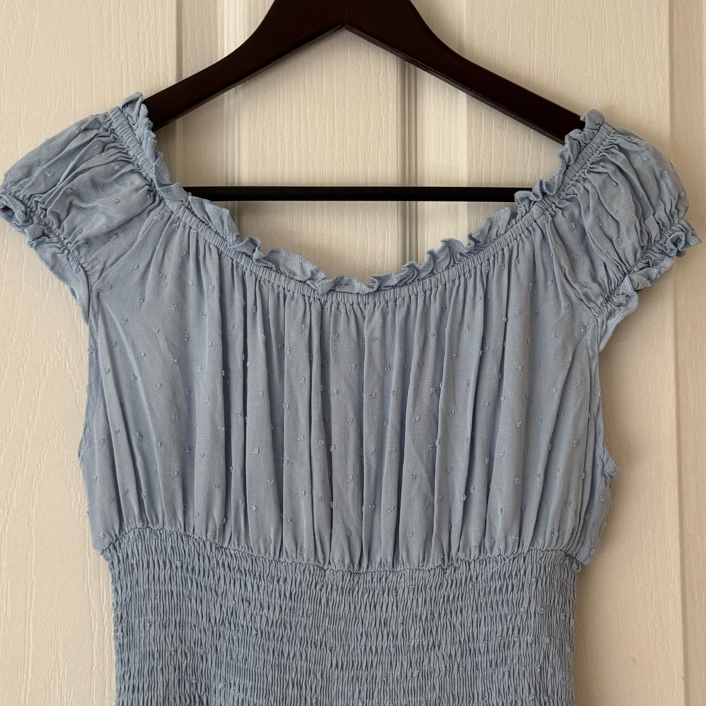 Princess Polly Blue Ruffle Smocked Romper – Size US 6 / AUS 10 - Picture 7 of 9